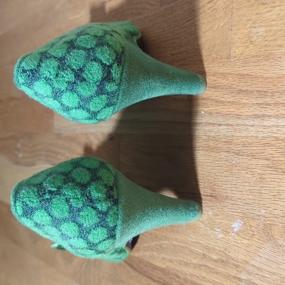 Poetic License Charm School Sz EU39.5 Green Polka Dot Heels - Picture 7 of 8